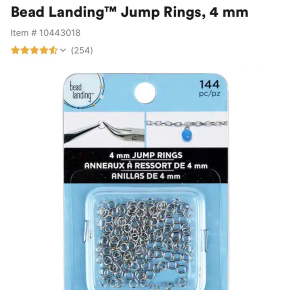 10 SETS Bead Landing: 4mm Rhodium Silver Jump Rings ~Jewelry Supply Nickel Free - Picture 4 of 6
